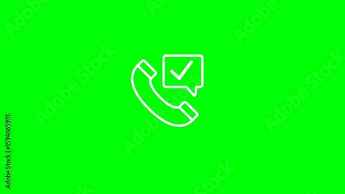 Minimal Incoming Call Icon Animation on Alpha Background