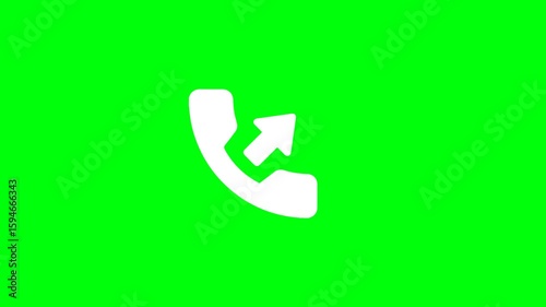 phone handset and an arrow pointing to the right, indicating an outgoing call
