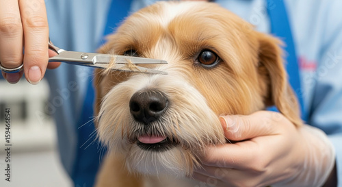 Home pet spa dog grooming session with gentle care and relaxation