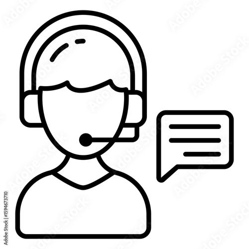 A colored design icon of customer service representative