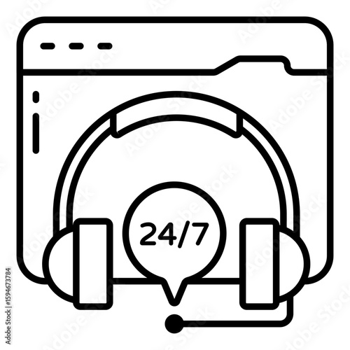 A colored design icon of online helpline