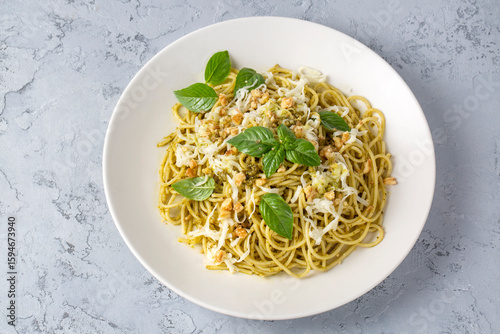 Delicious pasta with pesto ...