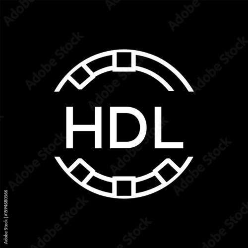 HDL Minimalist HDL  Logo Design on Black Background – HDL Later Logo, Modern Circular Branding Concept
