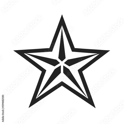 Intricate Line Pattern Star with Hollow Center