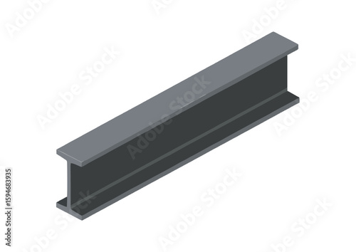 Steel beam, gray color, industrial design with flat surface, copy space