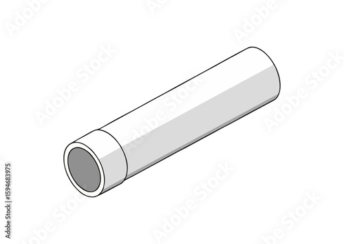 Cylindrical pipe design concept in minimalist style with white color for various applications