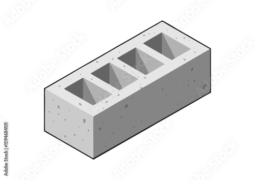 Lightweight hollow concrete block in modern style for construction and building structures

