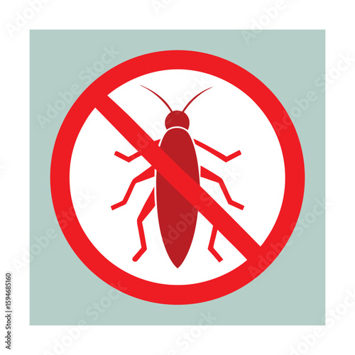 Locust Inside Red Prohibition Sign Icon