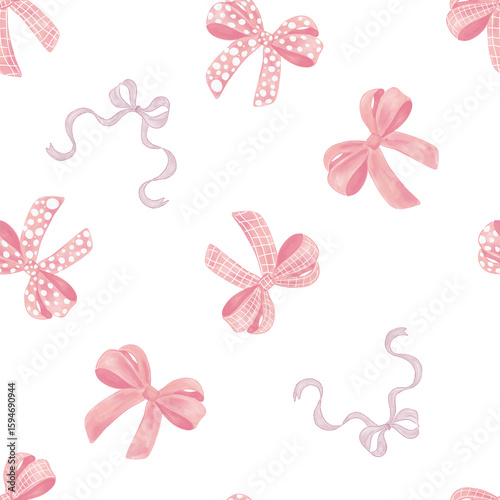 Cute Bows Seamless Pattern