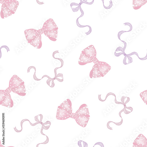 Cute Bows Seamless Pattern