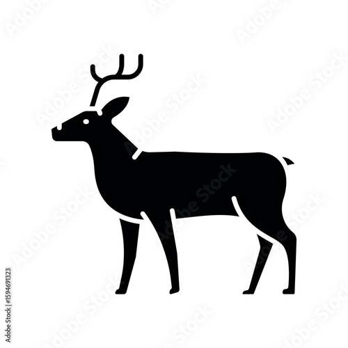
caribou black flat icon for digital and print projects. Arctic animals.