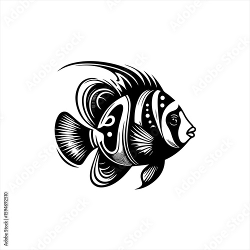 Vector art of stylized angelfish illustration