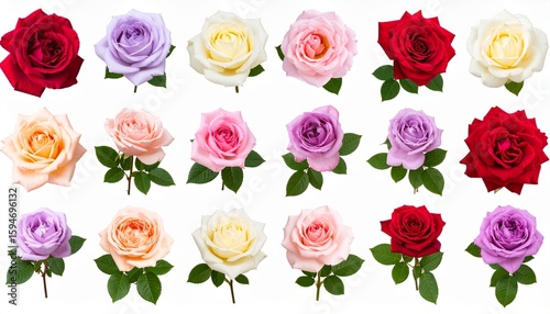 Rose bouquet isolated on transparent background. Mockup template artwork graphic design.