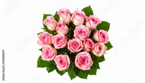 Rose bouquet isolated on transparent background. Mockup template artwork graphic design.