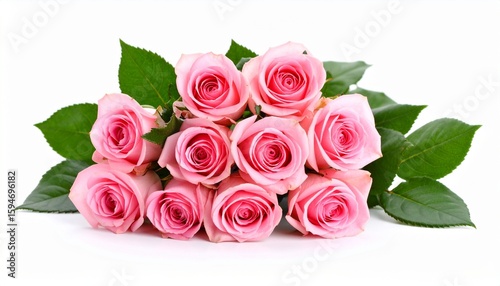 Rose bouquet isolated on transparent background. Mockup template artwork graphic design.