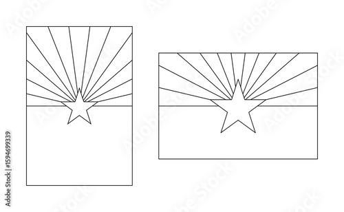 vertical and horizontal arizona flag outline. vector illustration