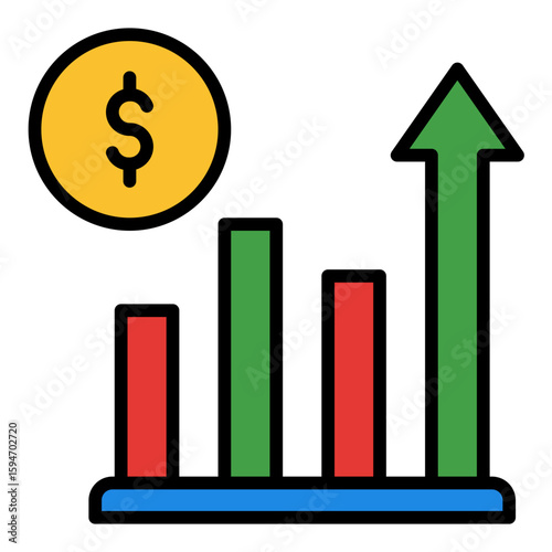 Earnings profit icon collection. Positive financial results and money growth symbols.