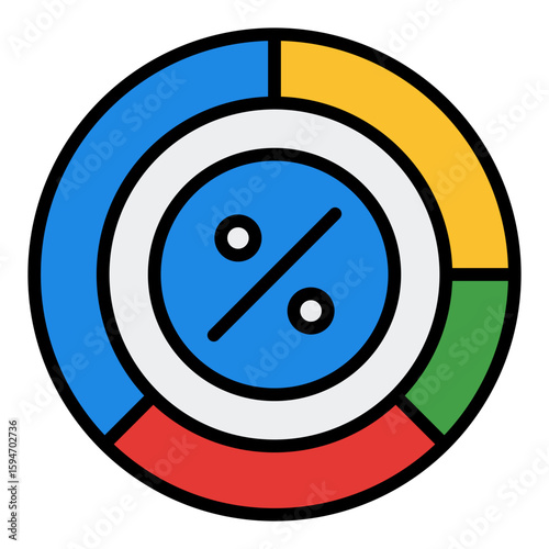 Ratio icon set. Financial calculation and comparison symbols.