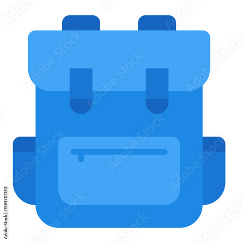 Backpack icon set. Travel bag and hiking gear symbol collection.