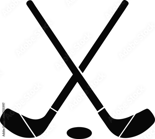 hockey stick and puck