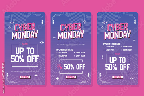 Cyber monday social media promotional template, discount, promo, sales poster design