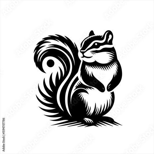 Vector art of chipmunk with bushy tail