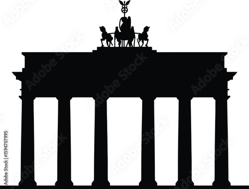 Iconic brandenburg gate landmark silhouette