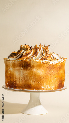 Φωτογραφία Golden meringue peaks on luscious cake, dessert magic for Candlemas or Fechner D