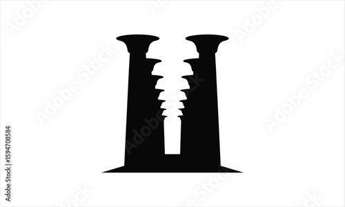 Architectural columns silhouette design