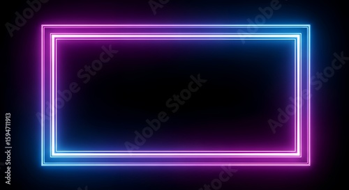 ネオンフレーム 光る長方形の境界線