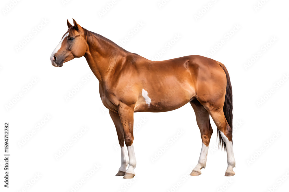 Obraz premium quarter-horse-isolated-on-white-background, png, ai generated.