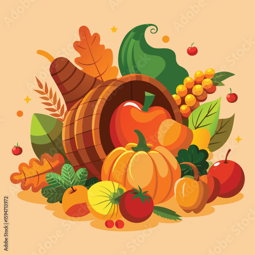 Abundance harvest bounty overflowing cornucopia autumn