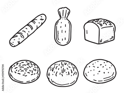 bread hand drawn breadline design