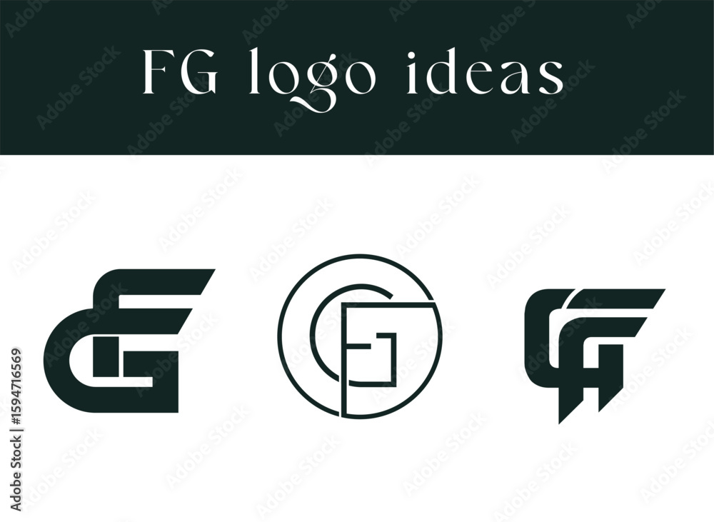 Fototapeta premium GF logo design, GF monogram logo, GF logo, Creative GF logo, lUXURY GF logo template, GF logo design, GF letter mark ideas