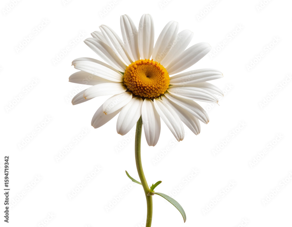 Naklejka premium Wilted Daisy with Browning Petals and Bent Stem, isolated on transparent background