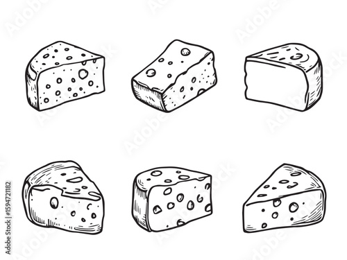 cheese line art collection