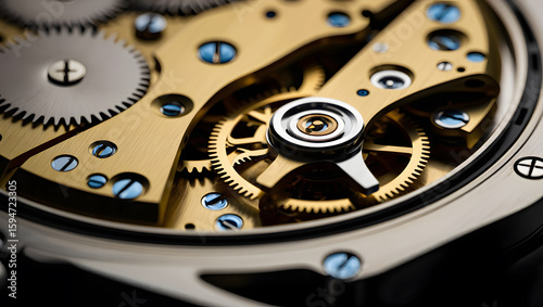Wallpaper Mural Luxury Watch Mechanism: Close-up of Intricate Gold Gears and Precise Engineering. Torontodigital.ca