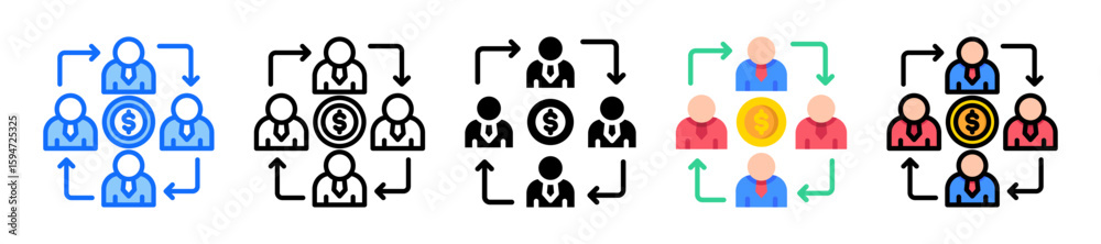 Fototapeta premium Mutual Fund icon Multi Style Vector Illustration