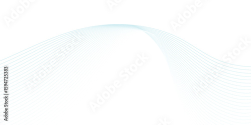 Modern blue smooth waves on white background art modern