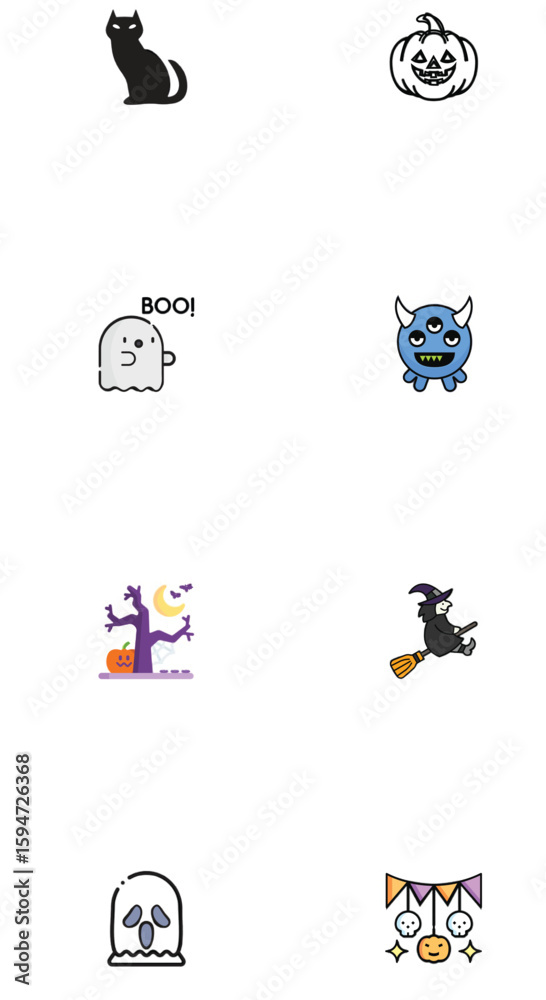 Fototapeta premium Cartoon Vector Icon Set of People Characters for Web and Design