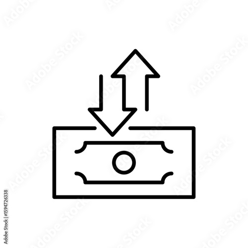 Vector line icon related to cash flow. Perfect Line. Editable Stroke.