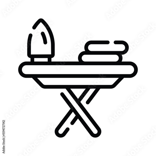 Grab this outline icon of standing ironing board