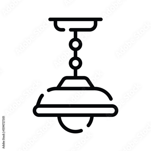 Premium outline icon of hanging ceiling light fixture