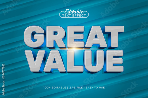 great value editable text effect with a sale and offer text style