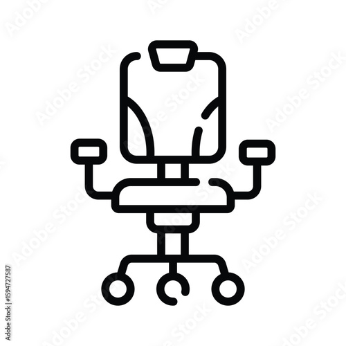 A stylish linear icon of rotating swivel chair