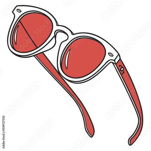vector illustration of a pair of red sun glasses
