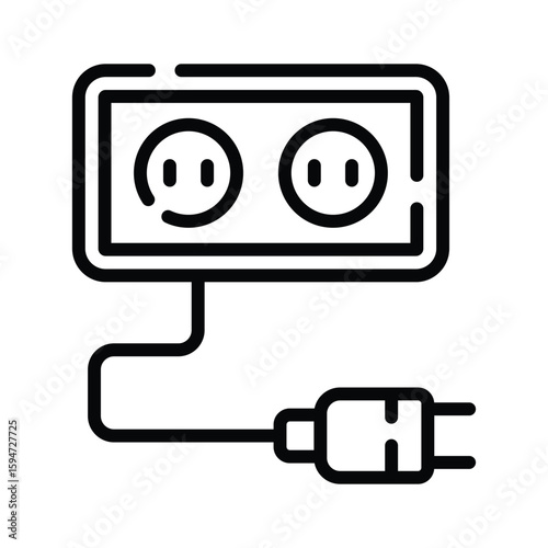 A well-designed outline icon of home switchboard panel