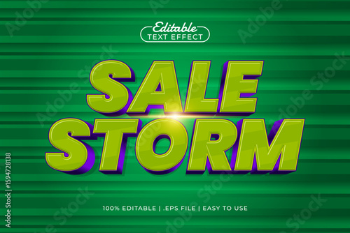 sale storm editable text effect with a sale and offer text style
