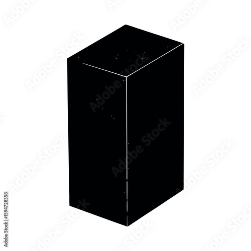 Concrete block used in modern construction work Silhouette Vector illustration