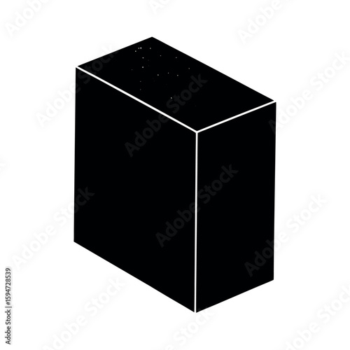 Solid rectangular concrete block for buildings Silhouette Vector illustration